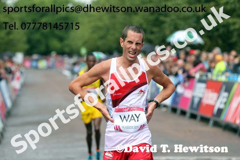 Steven Way (England) in the mens Commonwealth Games Marathon, Glasgow. Photo: David T. Hewitson/Sports for All Pics